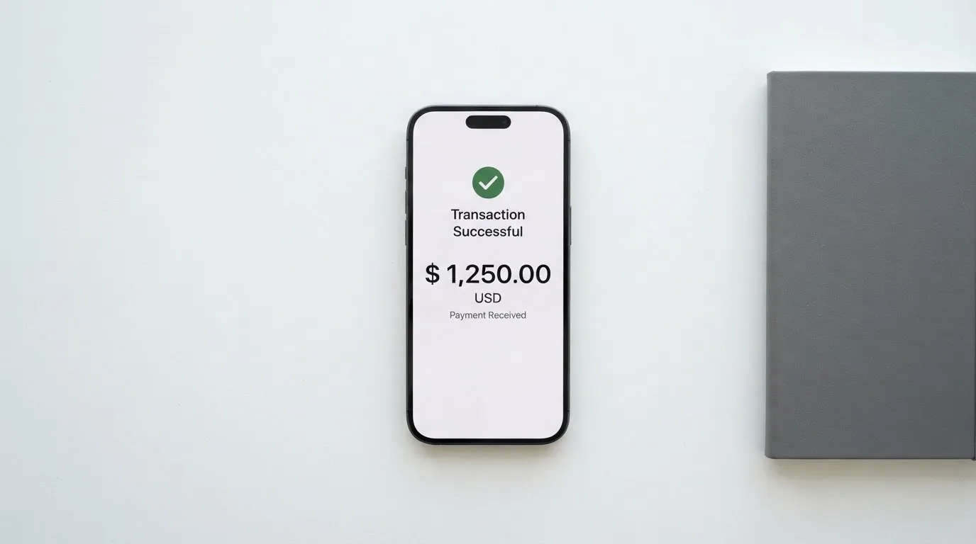 A phone showing a stablecoin transfer screen