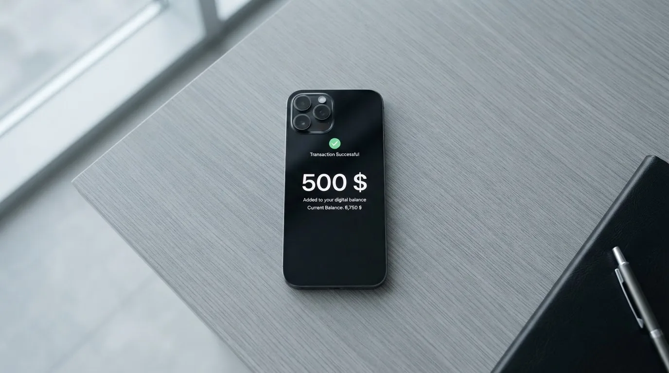 A phone showing a stablecoin transfer screen