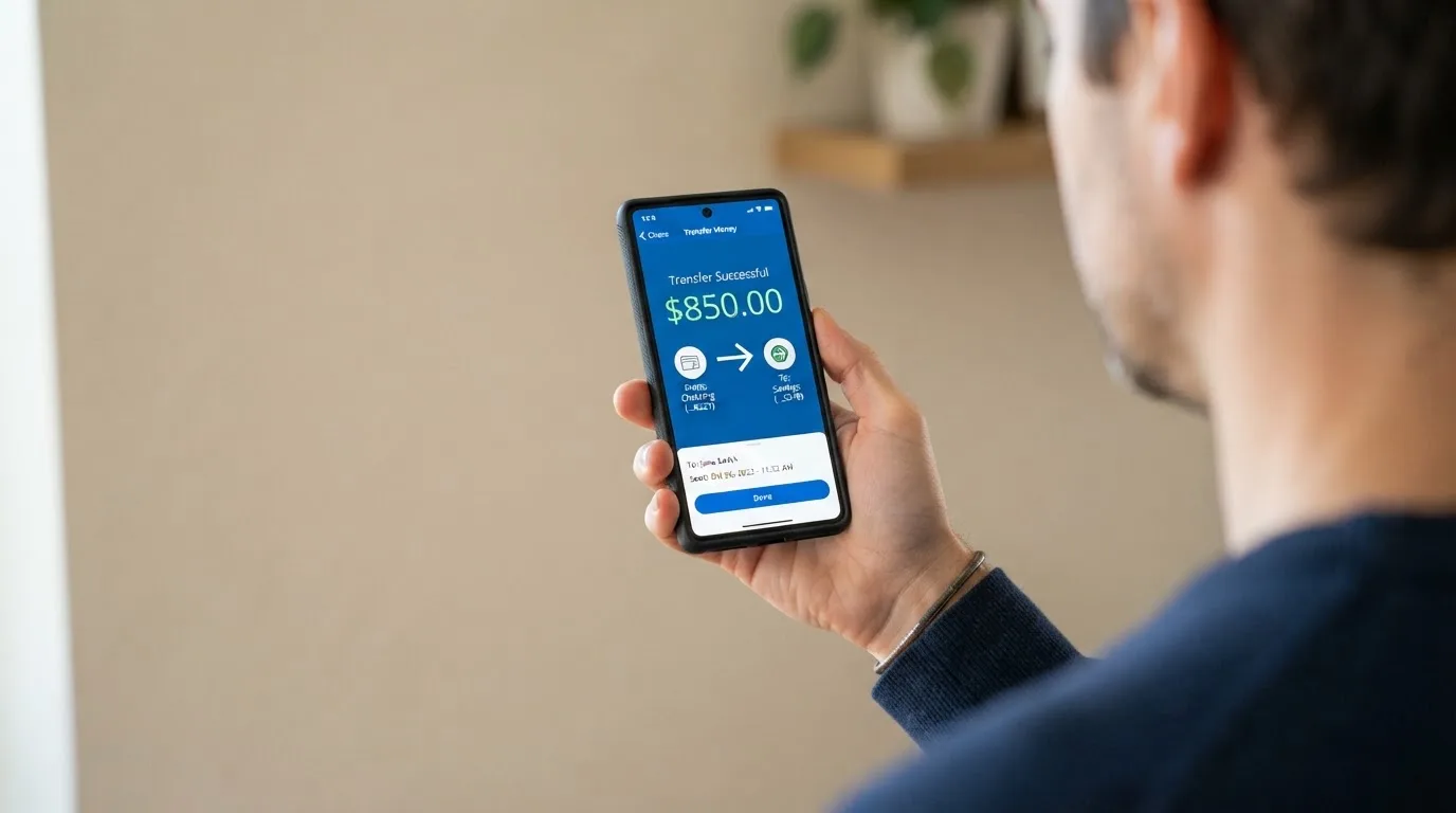 A phone showing a stablecoin transfer screen