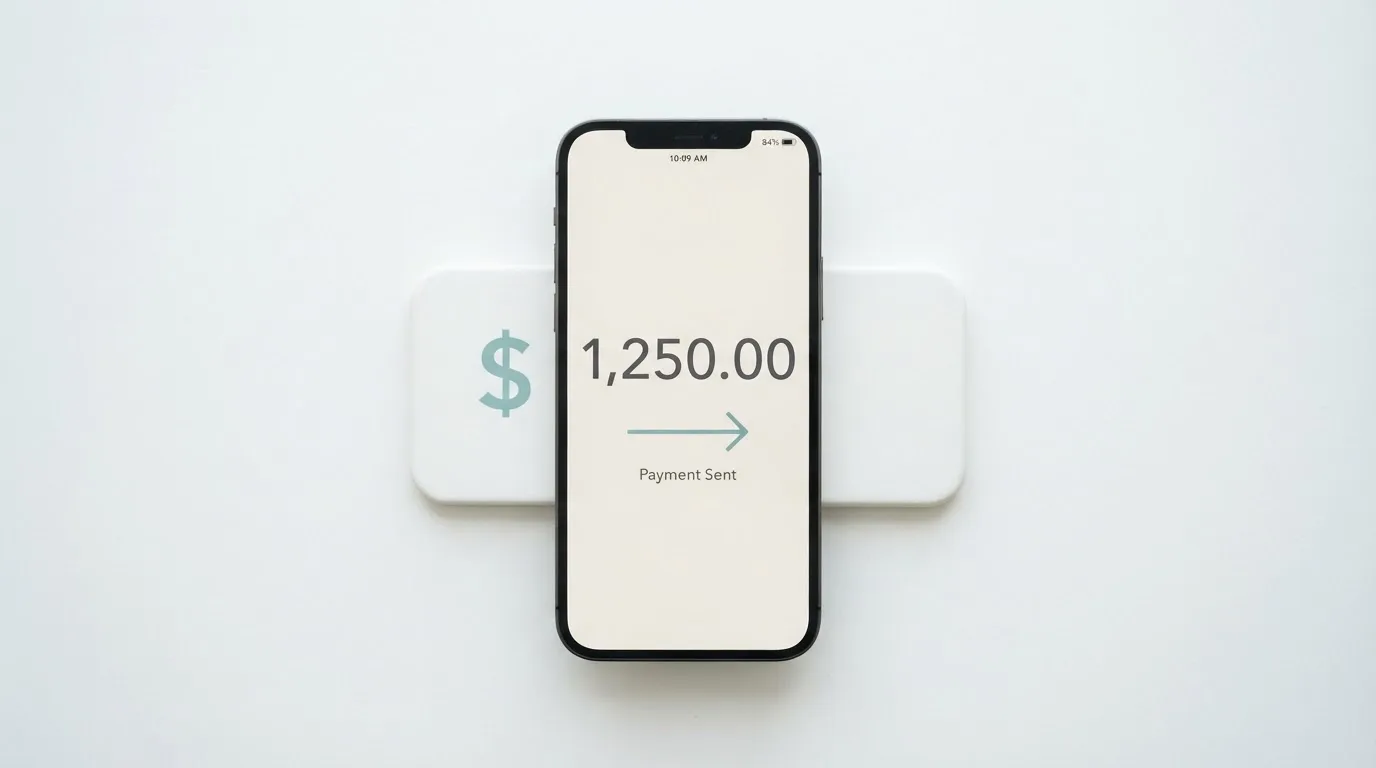 A phone showing a stablecoin transfer screen