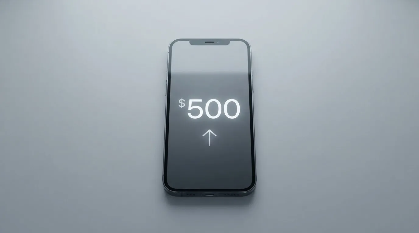 A phone showing a stablecoin transfer screen