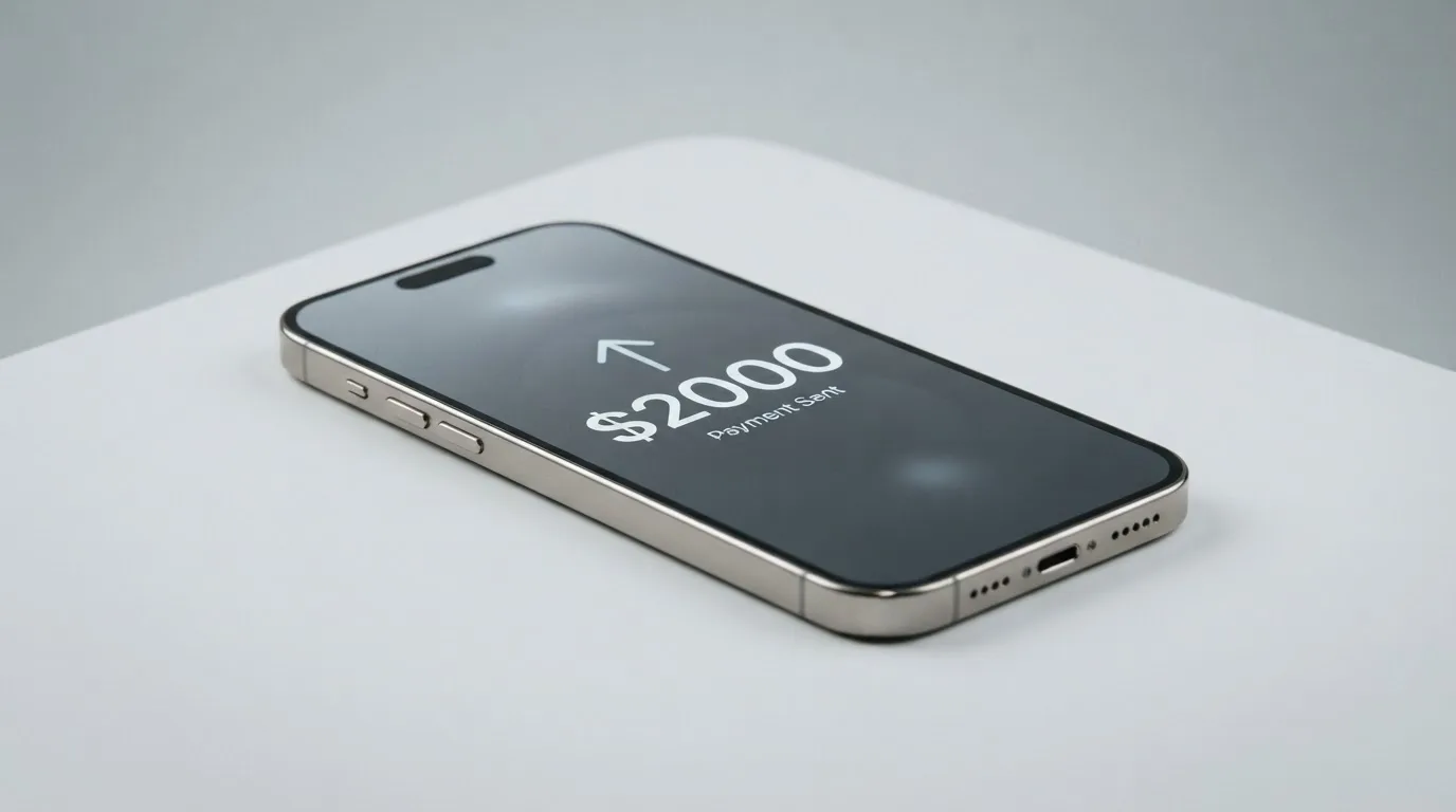A phone showing a stablecoin transfer screen