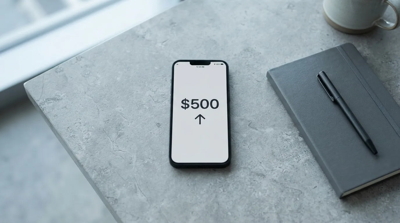 A phone showing a stablecoin transfer screen