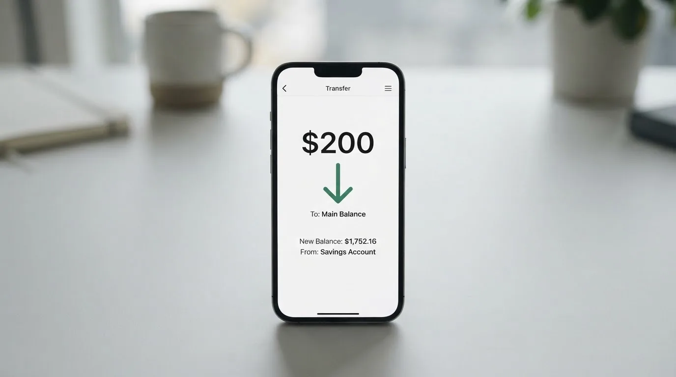 A phone showing a stablecoin transfer screen