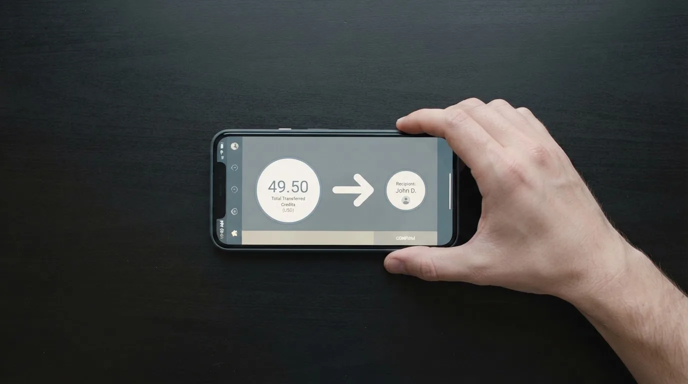 A phone showing a stablecoin transfer screen