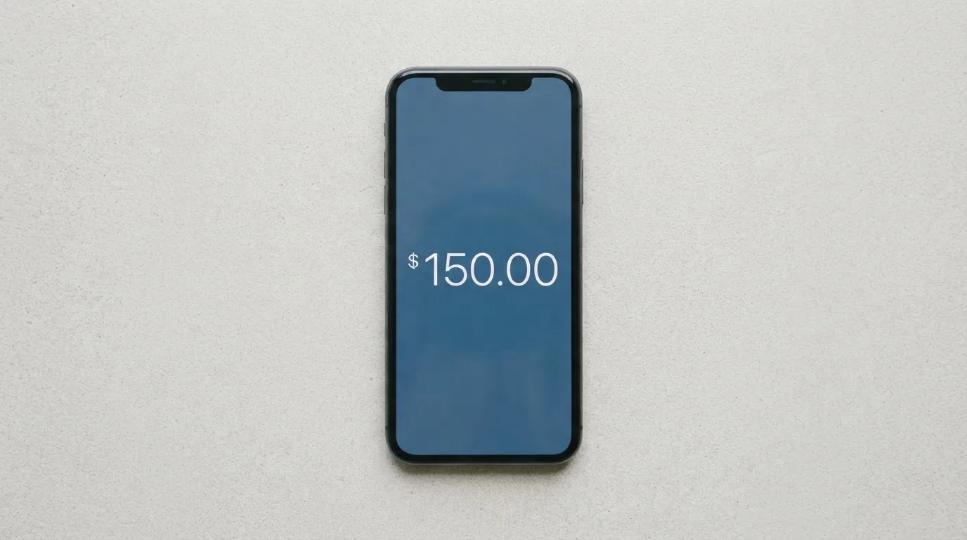 A phone showing a stablecoin transfer screen