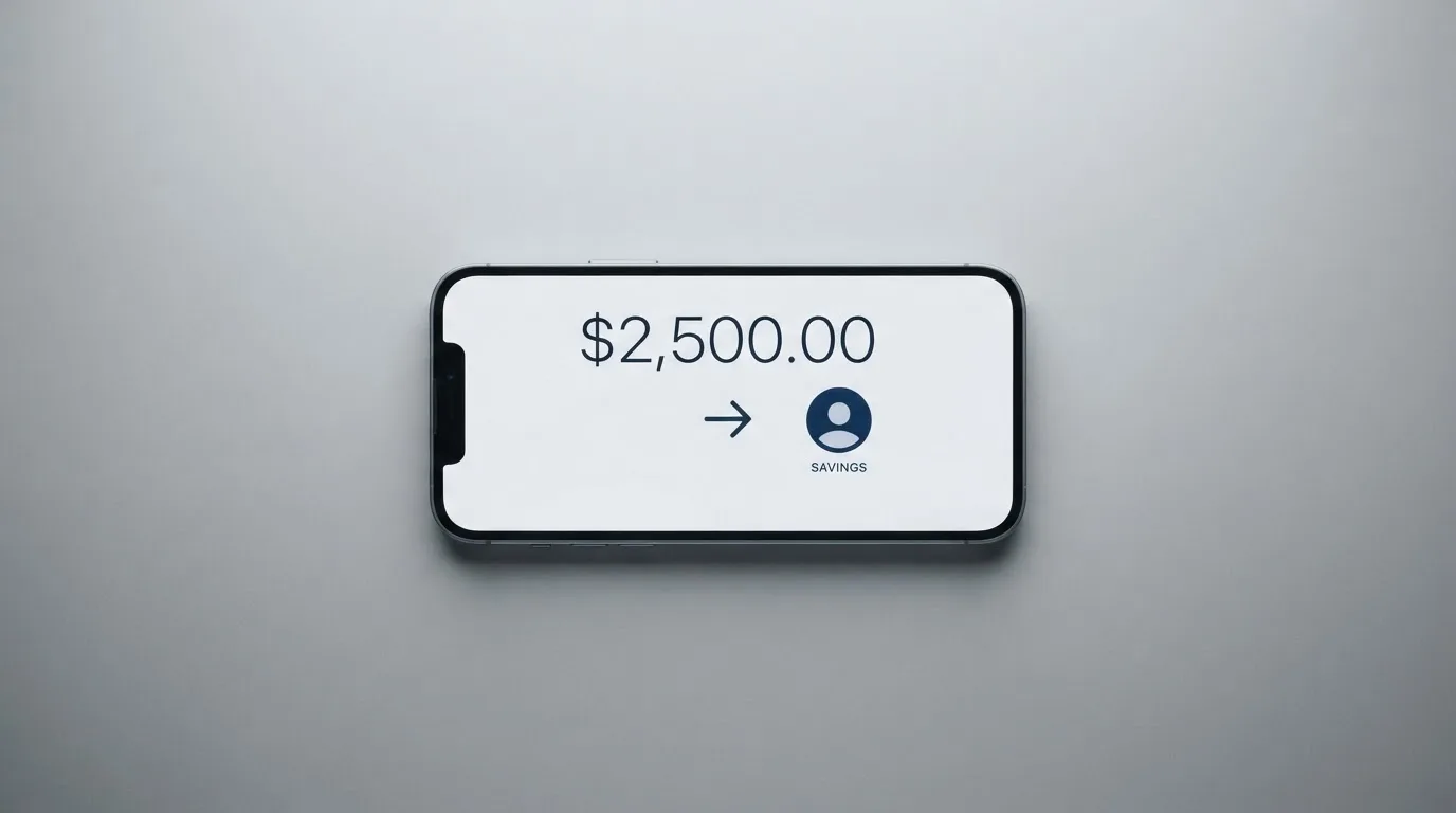 A phone showing a stablecoin transfer screen