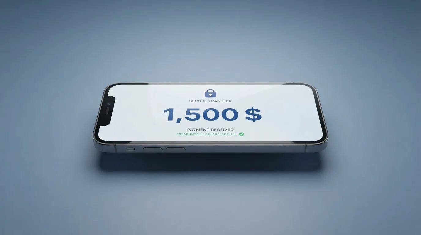 A phone showing a stablecoin transfer screen