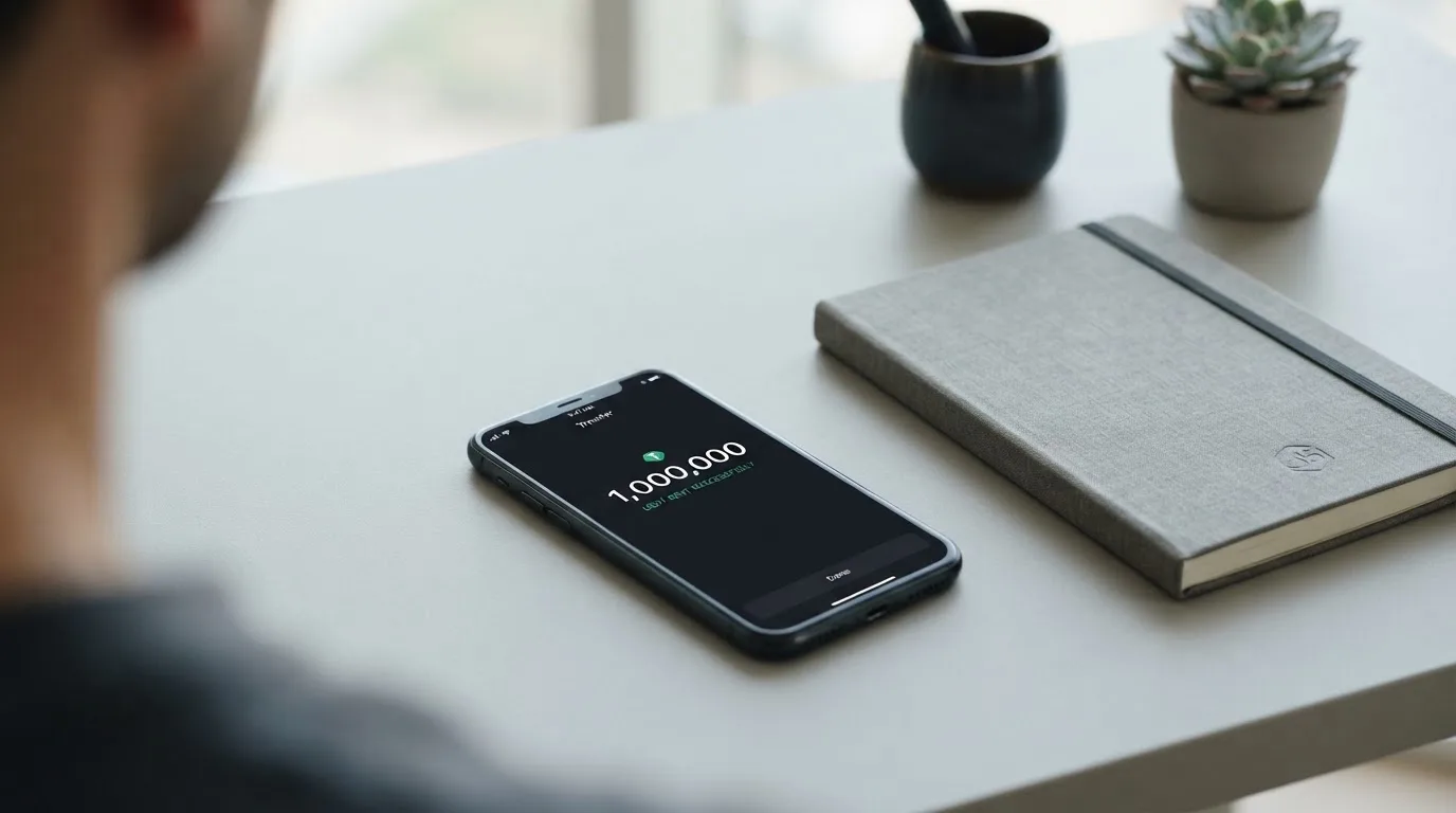 A phone showing a stablecoin transfer screen