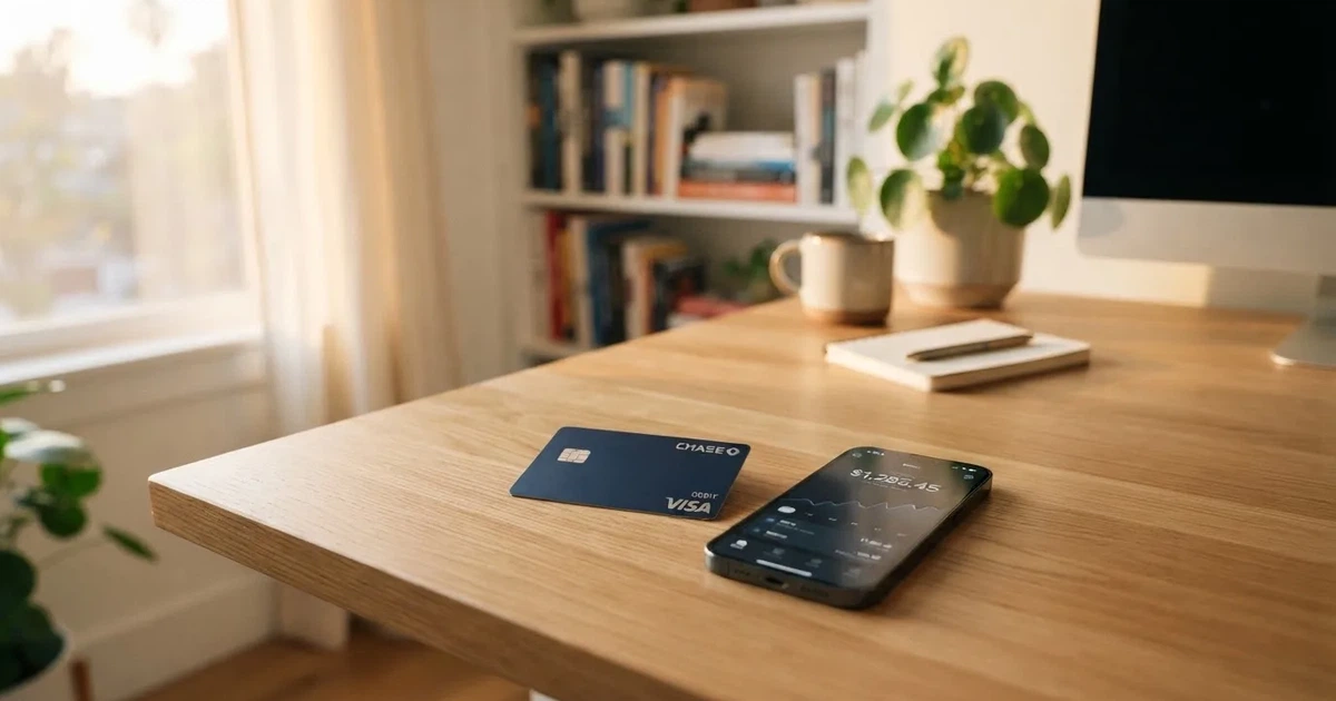 A payment card next to a phone with a crypto wallet app open