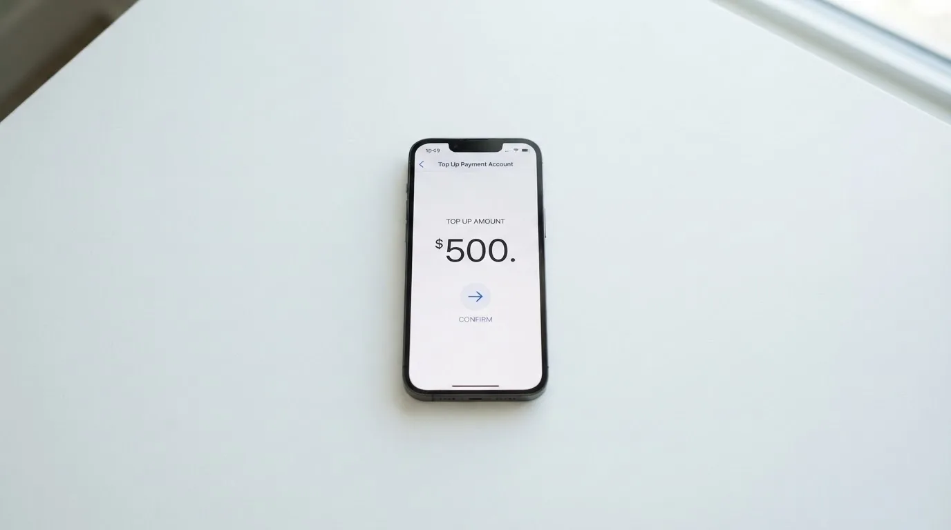 A phone showing a stablecoin transfer screen