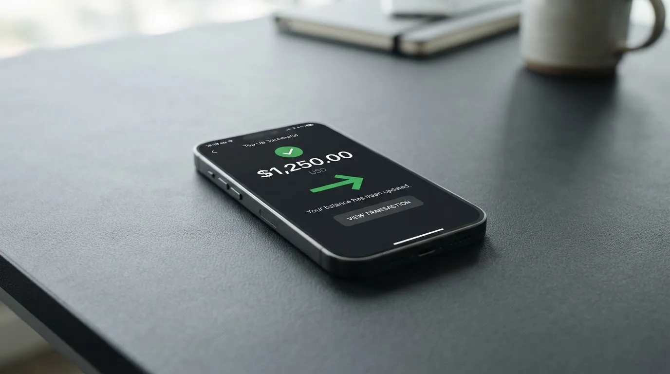 A phone showing a stablecoin transfer screen