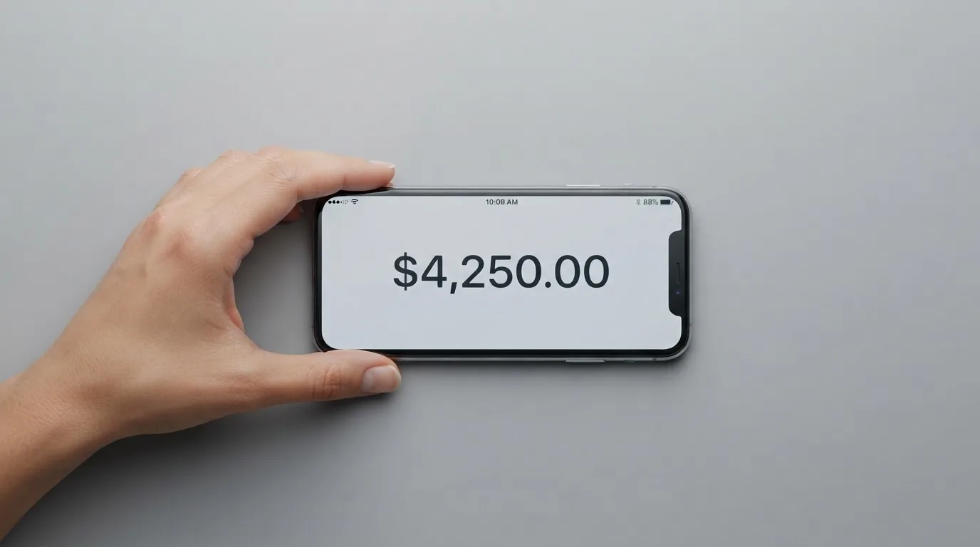 A phone showing a stablecoin transfer screen