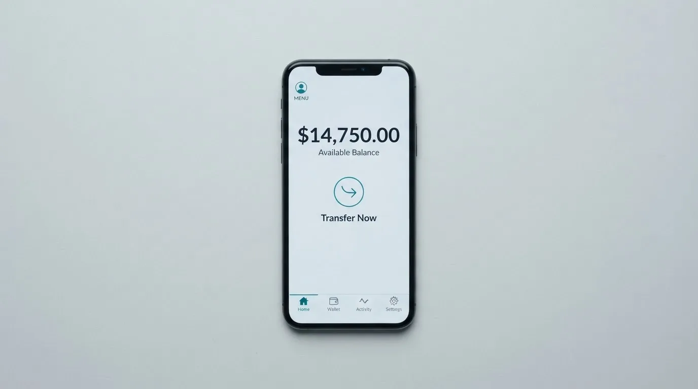 A phone showing a stablecoin transfer screen